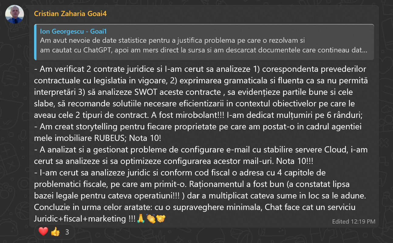 Testimonial Cristian Zaharia - Training AI CODE24